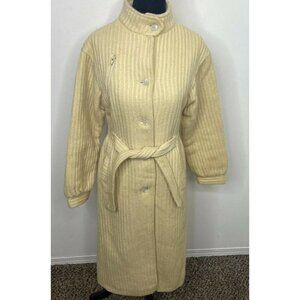 Vintage Sevilla Wool Overcoat Lined Hipster 70s 60s Nordic Duster Mock Neck